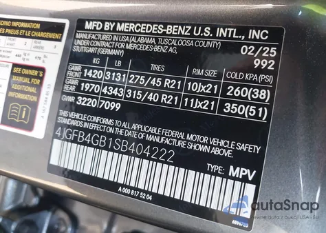 2025 Mercedes-Benz Gle 450E 4Matic from USA, damaged, VIN 4JGFB4GB1SB404222